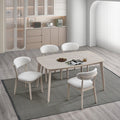 ACTU Scandinavian Dining Table Set with Upholstered Chairs for Small Spaces (Seats 4–6) - HearthHub