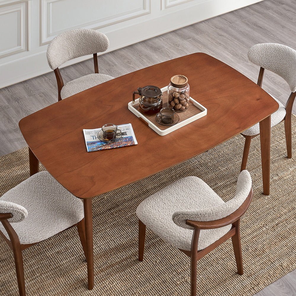 ACTU Scandinavian Dining Table Set with Upholstered Chairs for Small Spaces (Seats 4–6) - HearthHub