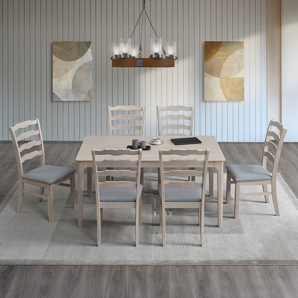 ACTU Farmhouse Dining Table Set with Upholstered Chairs for 4–6 - HearthHub