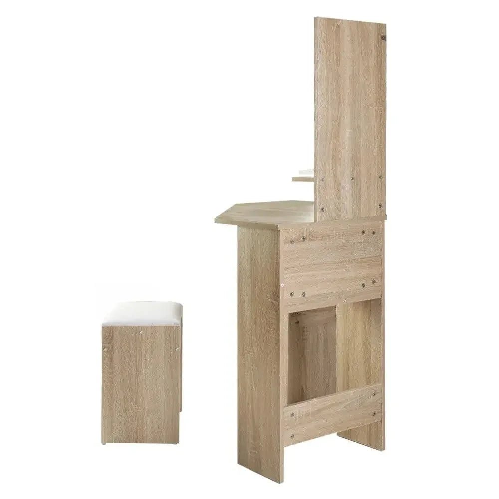 Artiss Corner Dressing Table Mirror Stool Set Makeup Vanity Desk Chair - HearthHub