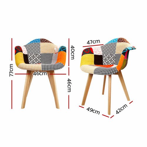 Artiss Set of 2 Fabric Dining Chairs - HearthHub