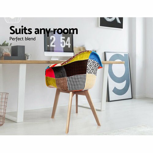 Artiss Set of 2 Fabric Dining Chairs - HearthHub