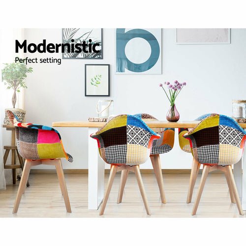 Artiss Set of 2 Fabric Dining Chairs - HearthHub