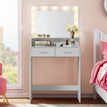 Makeup Vanity Desk with Mirror & Light - HearthHub