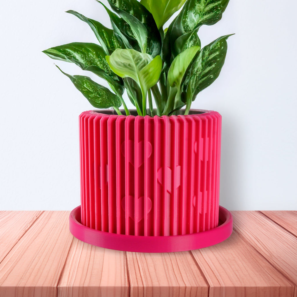 Modern Heart - Shaped Planter with Drainage & Saucer – Unique Valentine’s Day Gift for Plant Lovers, 3d Printed Planter Home Hosting Decor, - HearthHub
