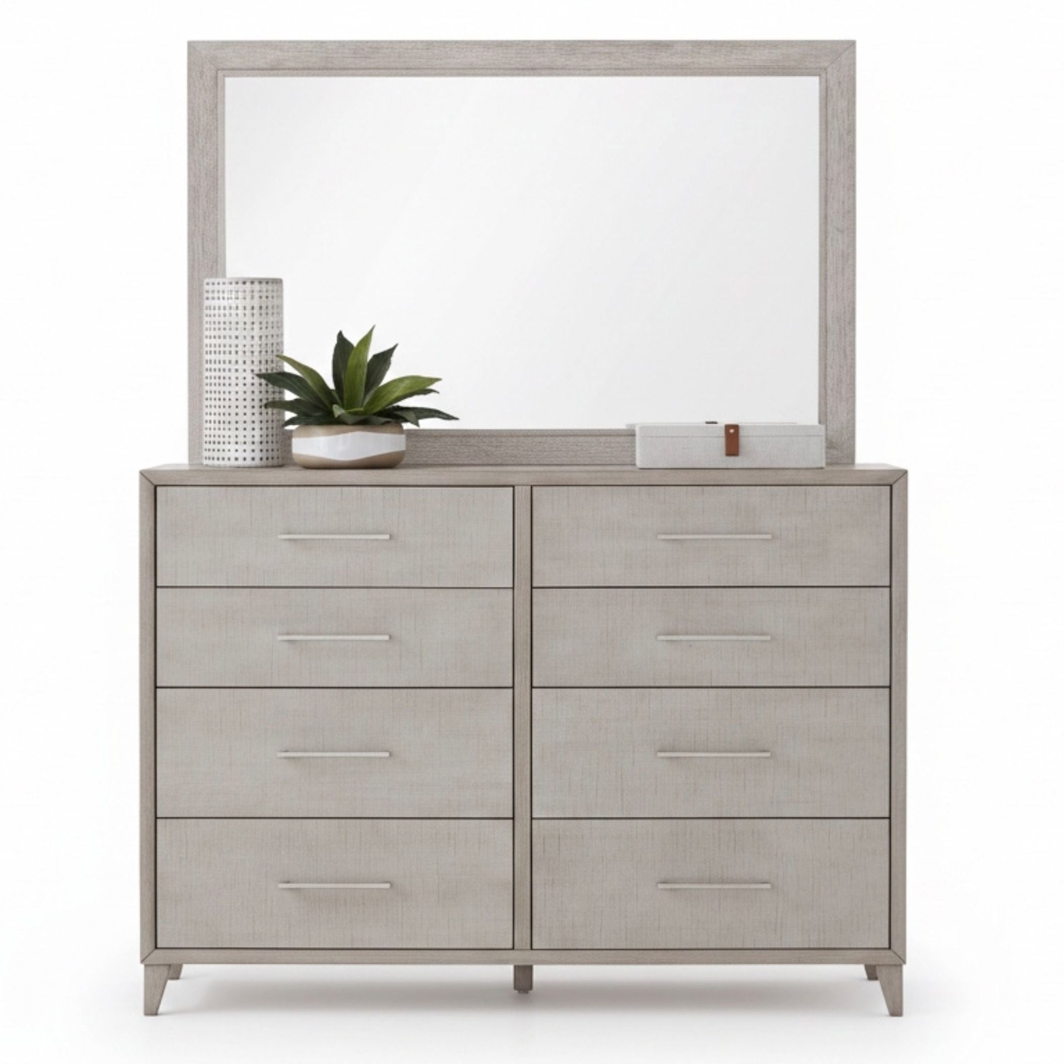 Cape Eight Drawers Wood Dresser with Mirror - HearthHub