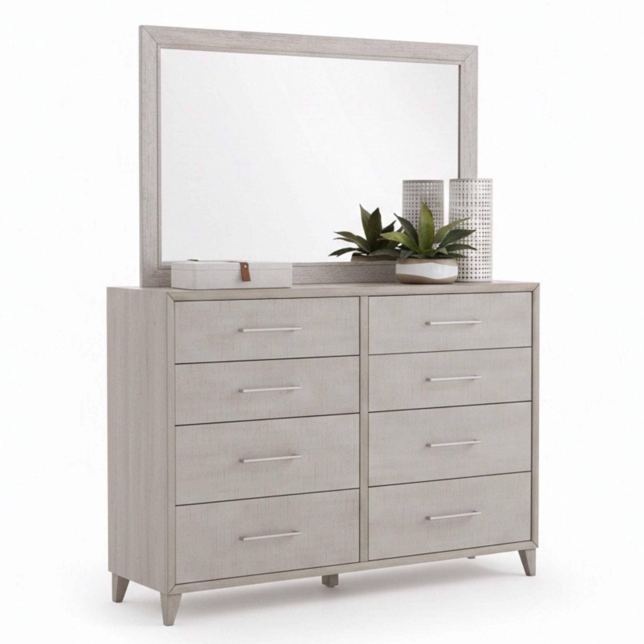 Cape Eight Drawers Wood Dresser with Mirror - HearthHub