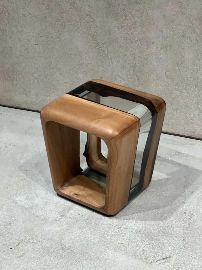 Resin Side Magazine Table Stool - Stylish Modern Wooden Furniture - HearthHub