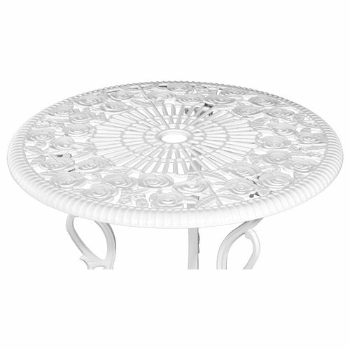Gardeon Outdoor Furniture Chairs Table 3pc Aluminium Bistro White - HearthHub