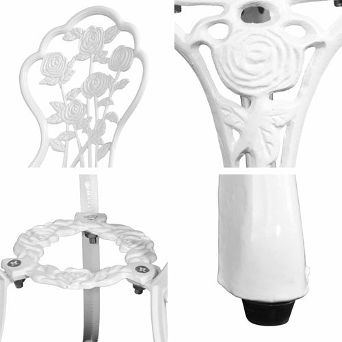 Gardeon Outdoor Furniture Chairs Table 3pc Aluminium Bistro White - HearthHub