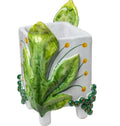 Garden Party Ceramic Cachepot with Green Leaves - HearthHub