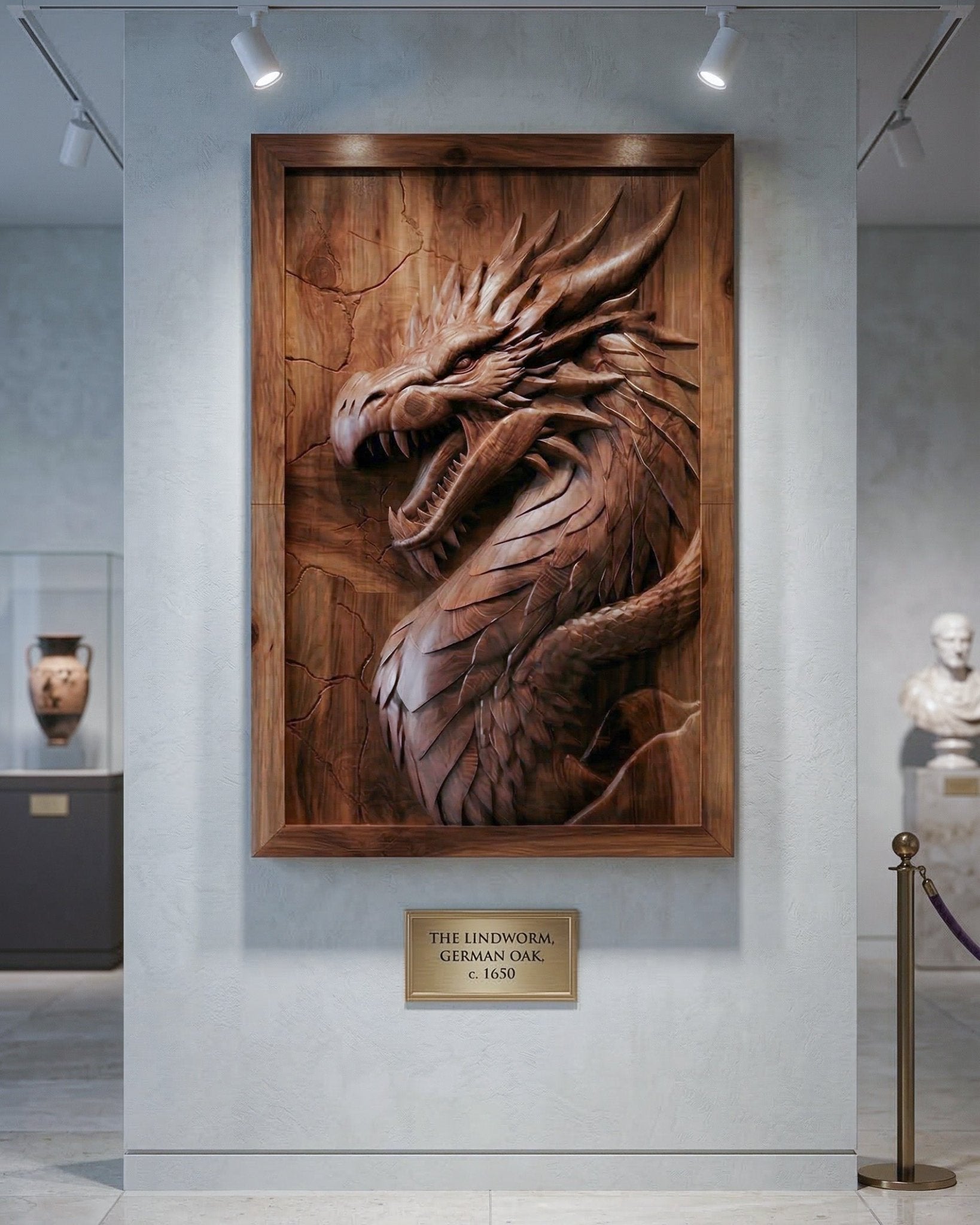 3D Dragon Wood Relief | Luxury Wall Art Decor - HearthHub