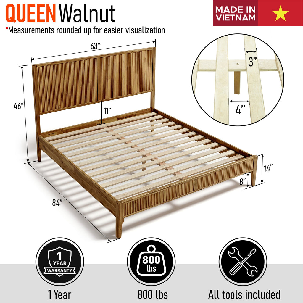 Bosk Solid Wood Bed Frame - HearthHub