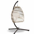 Gardeon Outdoor Furniture Egg Hanging Swing Chair Stand Wicker Rattan - HearthHub