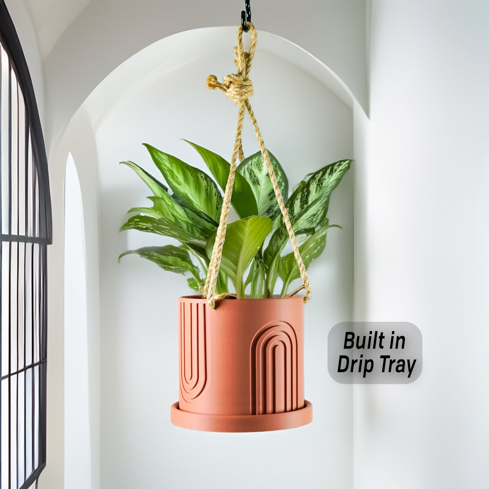Indoor Hanging Planter for Indoor, 4 or 5 inch Hanging Plant Pot Unique Gift, 3D Printed Planter, Outdoor Patio Decor, Cottagecore Decor,BOW - HearthHub