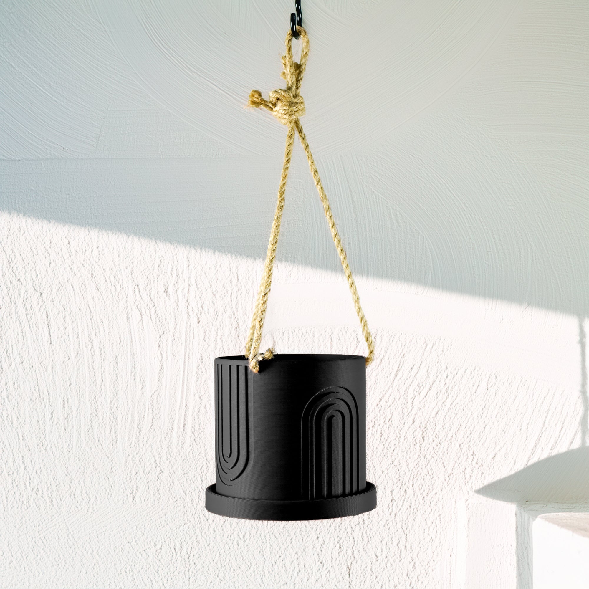 Indoor Hanging Planter for Indoor, 4 or 5 inch Hanging Plant Pot Unique Gift, 3D Printed Planter, Outdoor Patio Decor, Cottagecore Decor,BOW - HearthHub