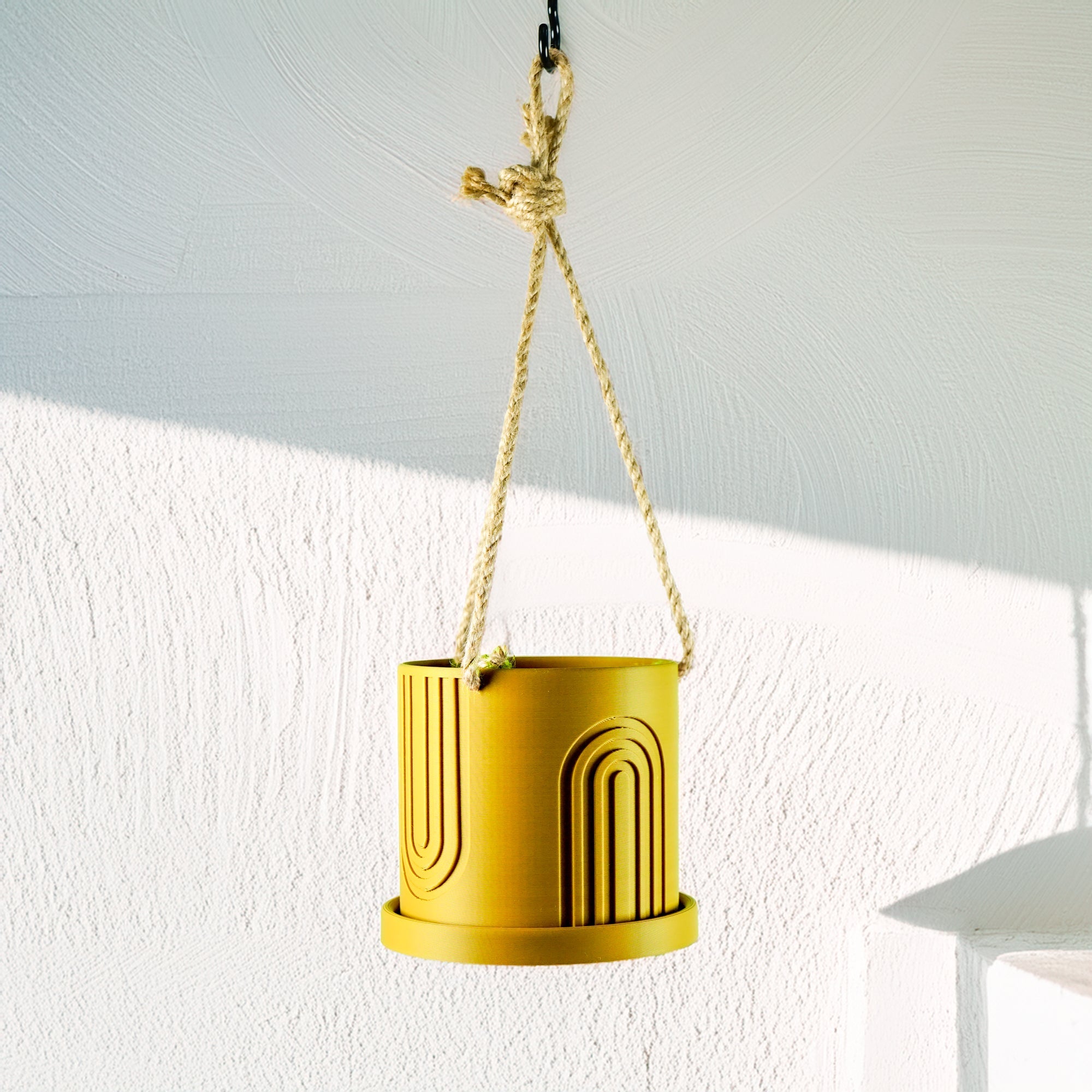 Indoor Hanging Planter for Indoor, 4 or 5 inch Hanging Plant Pot Unique Gift, 3D Printed Planter, Outdoor Patio Decor, Cottagecore Decor,BOW - HearthHub