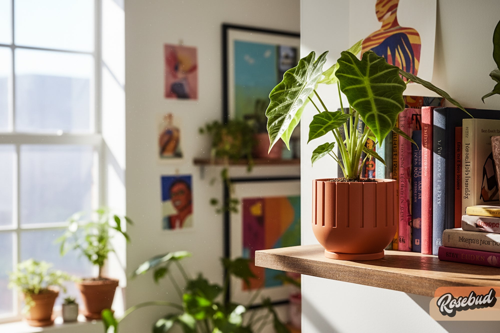 Modern Indoor Planter with Drainage – 3D Printed Fluted Plant Pot, Vertical Ribbed Design, Minimalist Decor Accent, Mid - Bubble - HearthHub