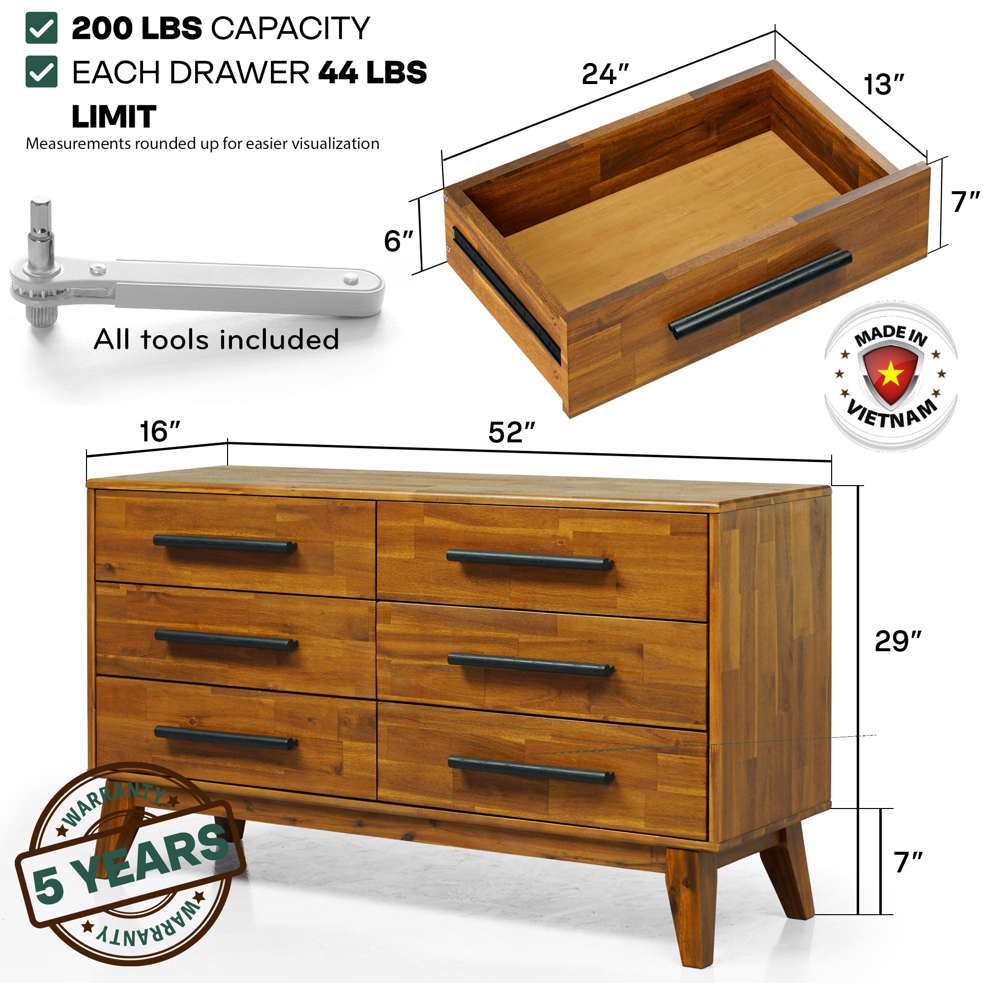 Legacy Solid Wood Dresser - HearthHub