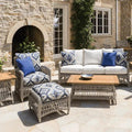 Mackinac Outdoor Furniture Sofa Set Chair & Tables - HearthHub