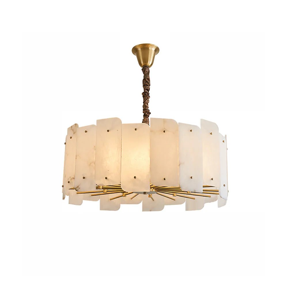 Alabaster Lorry Round Copper Chandelier - HearthHub