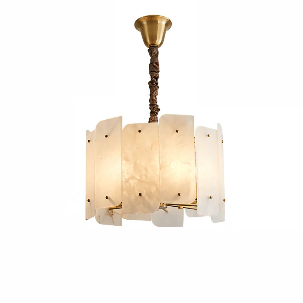 Alabaster Lorry Round Copper Chandelier - HearthHub
