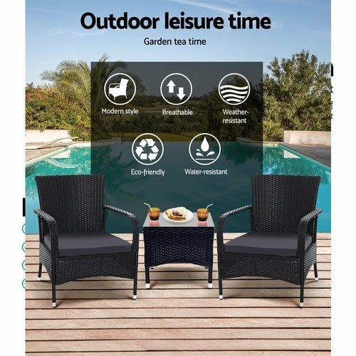 Outdoor Furniture Patio Set Wicker Outdoor Conversation Set Chairs - HearthHub