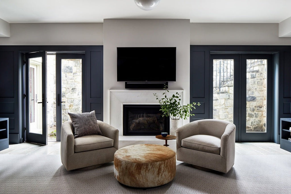 Round Cowhide Ottoman - HearthHub