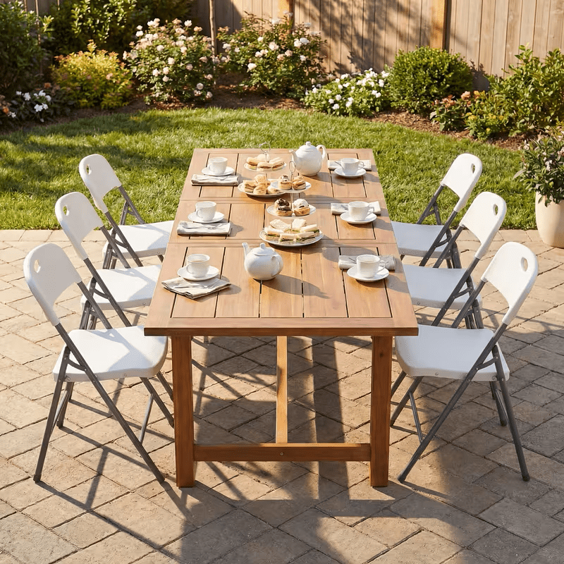 2/4/6 Pack White Plastic Folding Chairs Heavy Duty Metal Frame Indoor Outdoor - HearthHub
