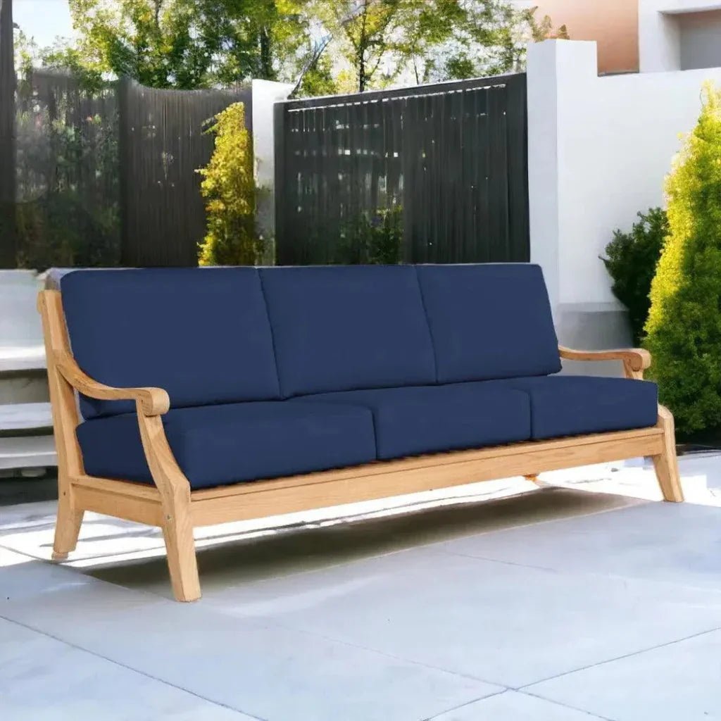 Sonoma Teak Deep Outdoor Couch with Sunbrella Cushions - HearthHub