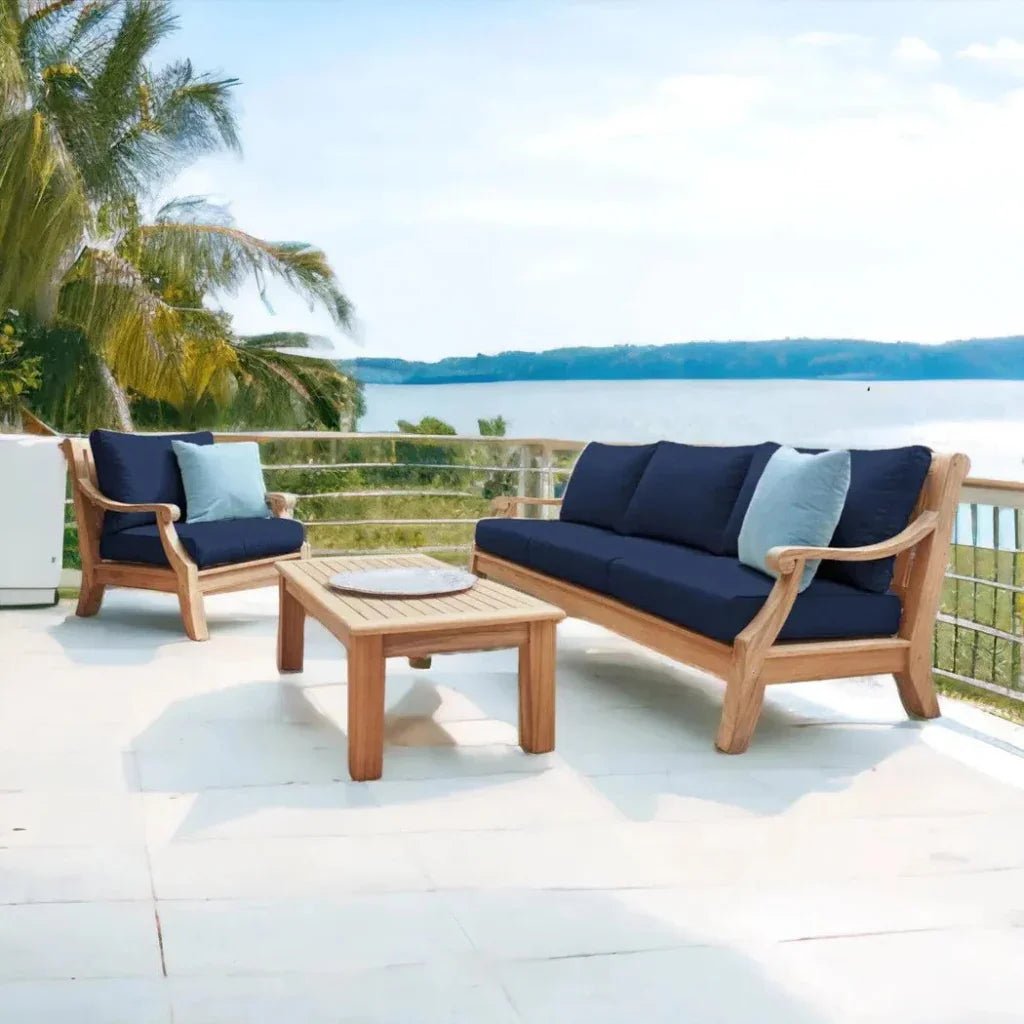 Sonoma Teak Deep Outdoor Couch with Sunbrella Cushions - HearthHub