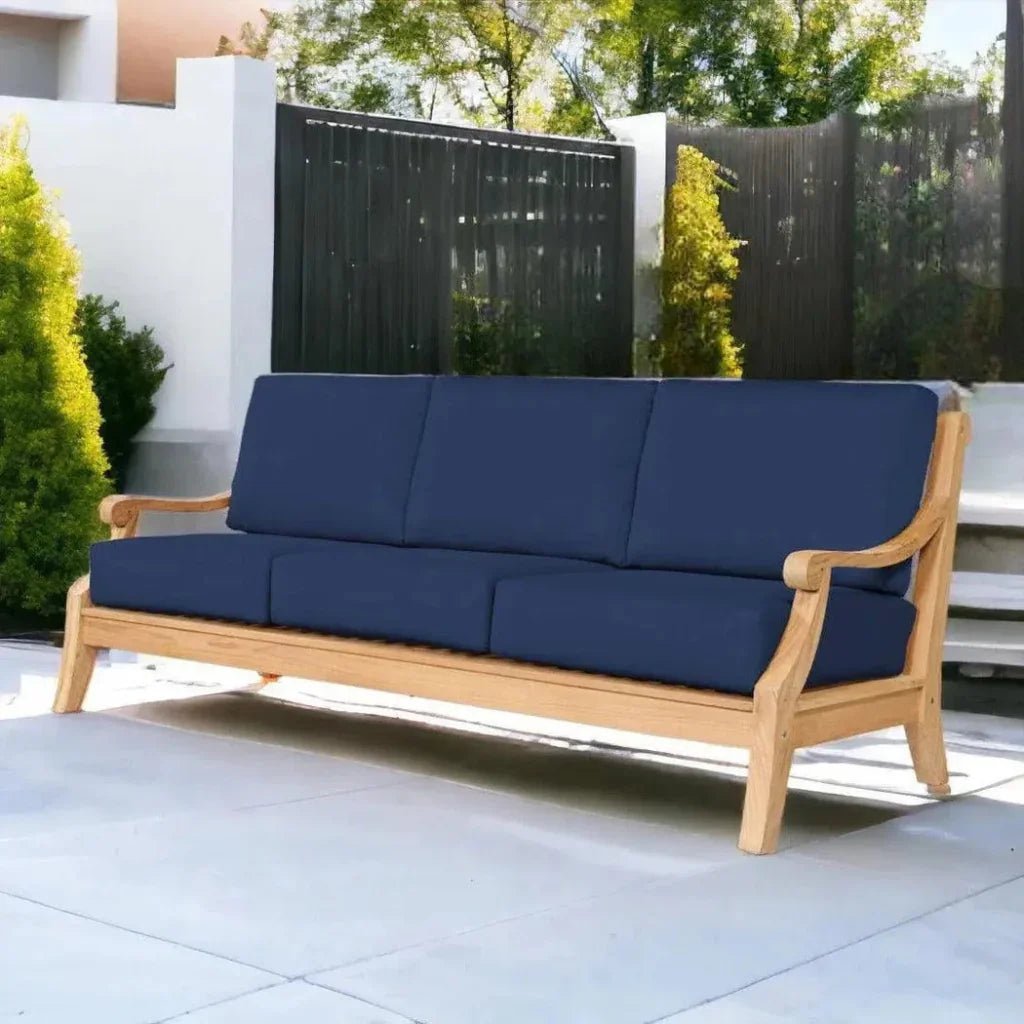 Sonoma Teak Deep Outdoor Couch with Sunbrella Cushions - HearthHub