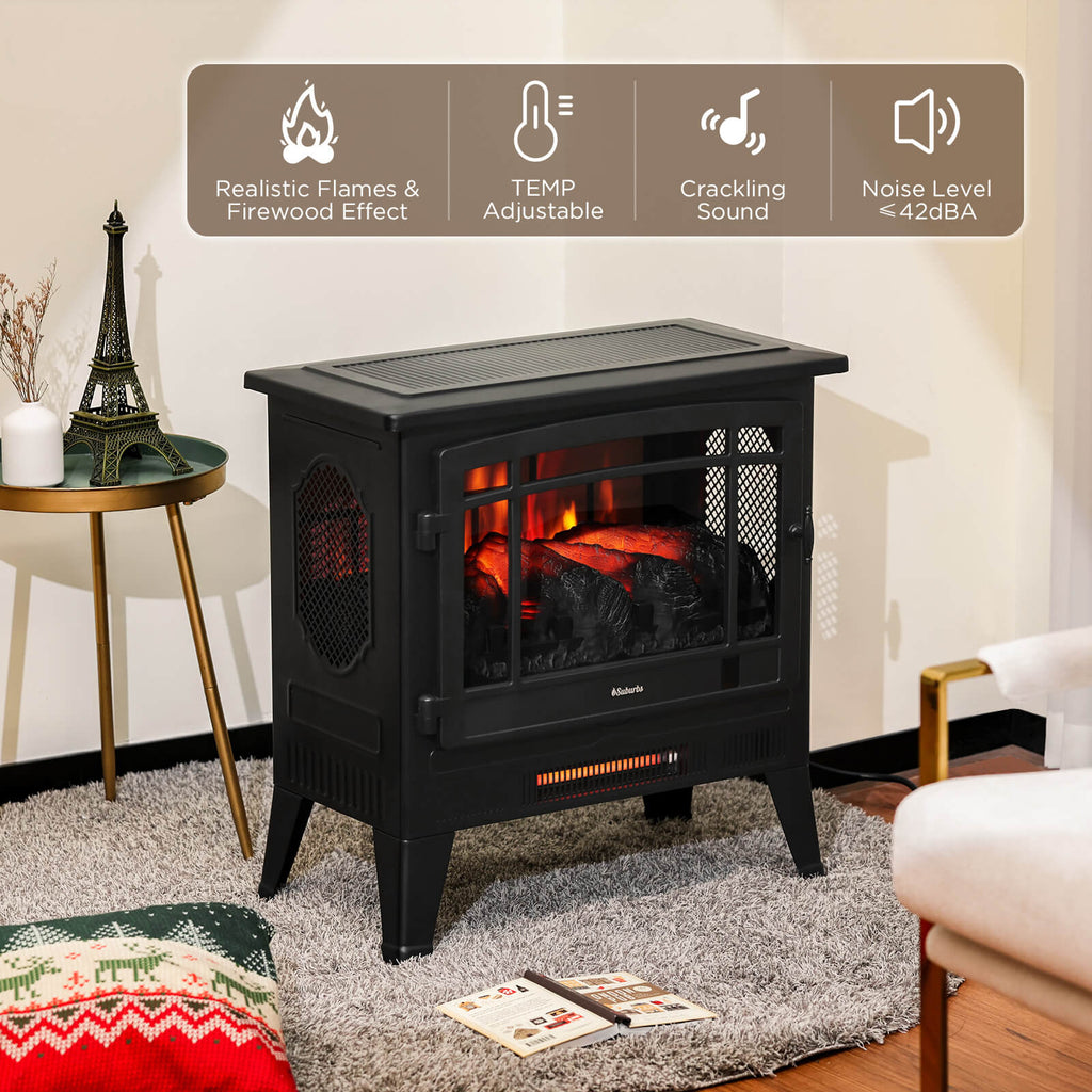 Suburbs TS25 Smart Electric Fireplace Stove Heater, WiFi Enabled - HearthHub