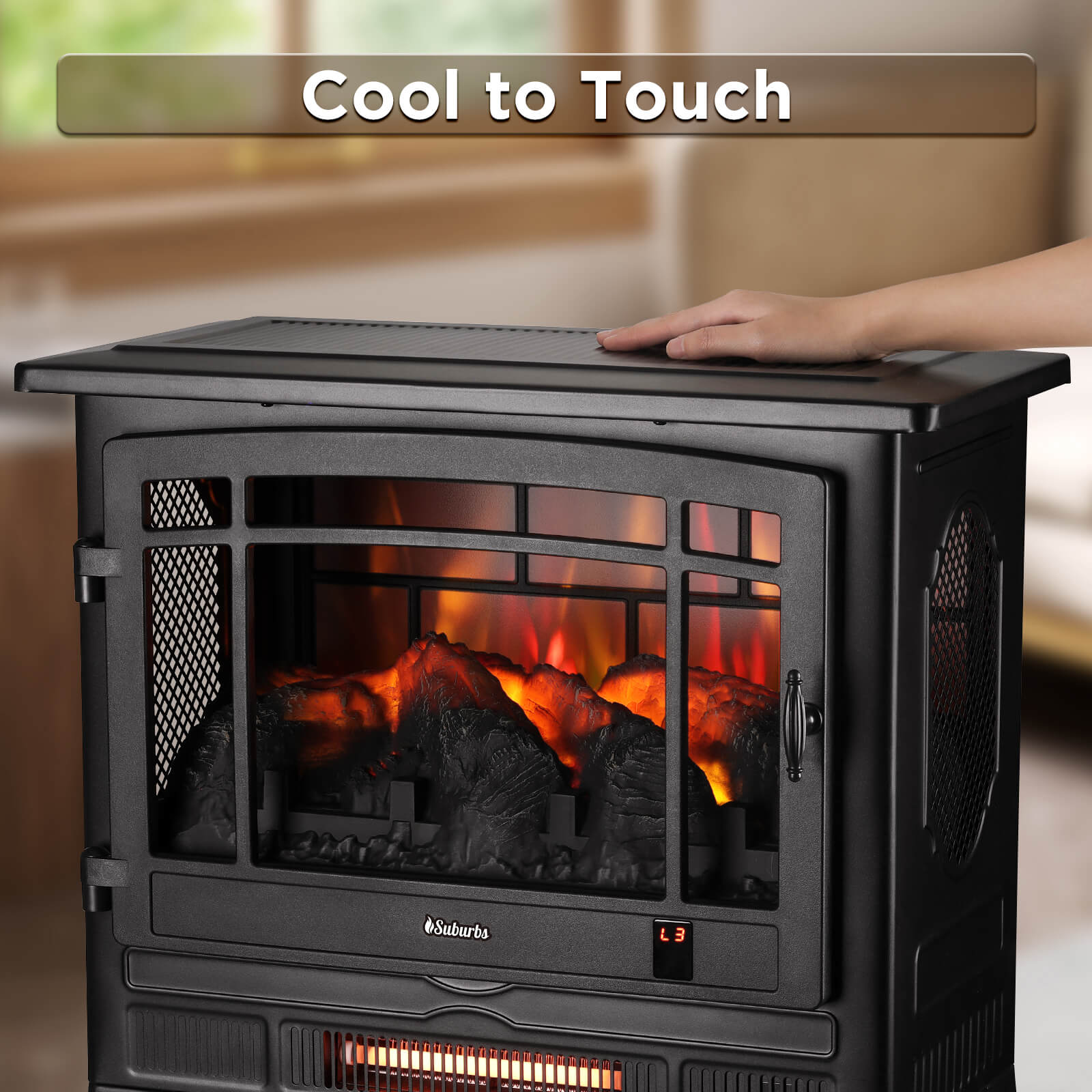 Suburbs TS25 Smart Electric Fireplace Stove Heater, WiFi Enabled - HearthHub