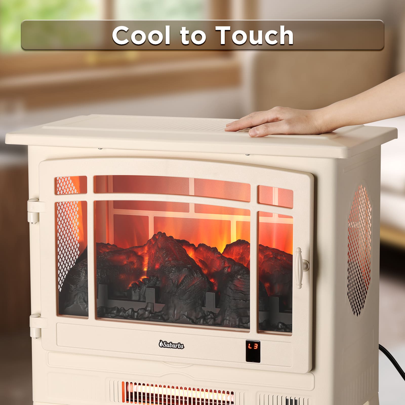 Suburbs TS25 Smart Electric Fireplace Stove Heater, WiFi Enabled - HearthHub