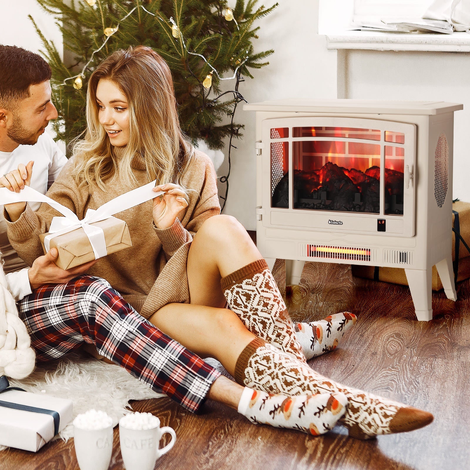 Suburbs TS25 Smart Electric Fireplace Stove Heater, WiFi Enabled - HearthHub