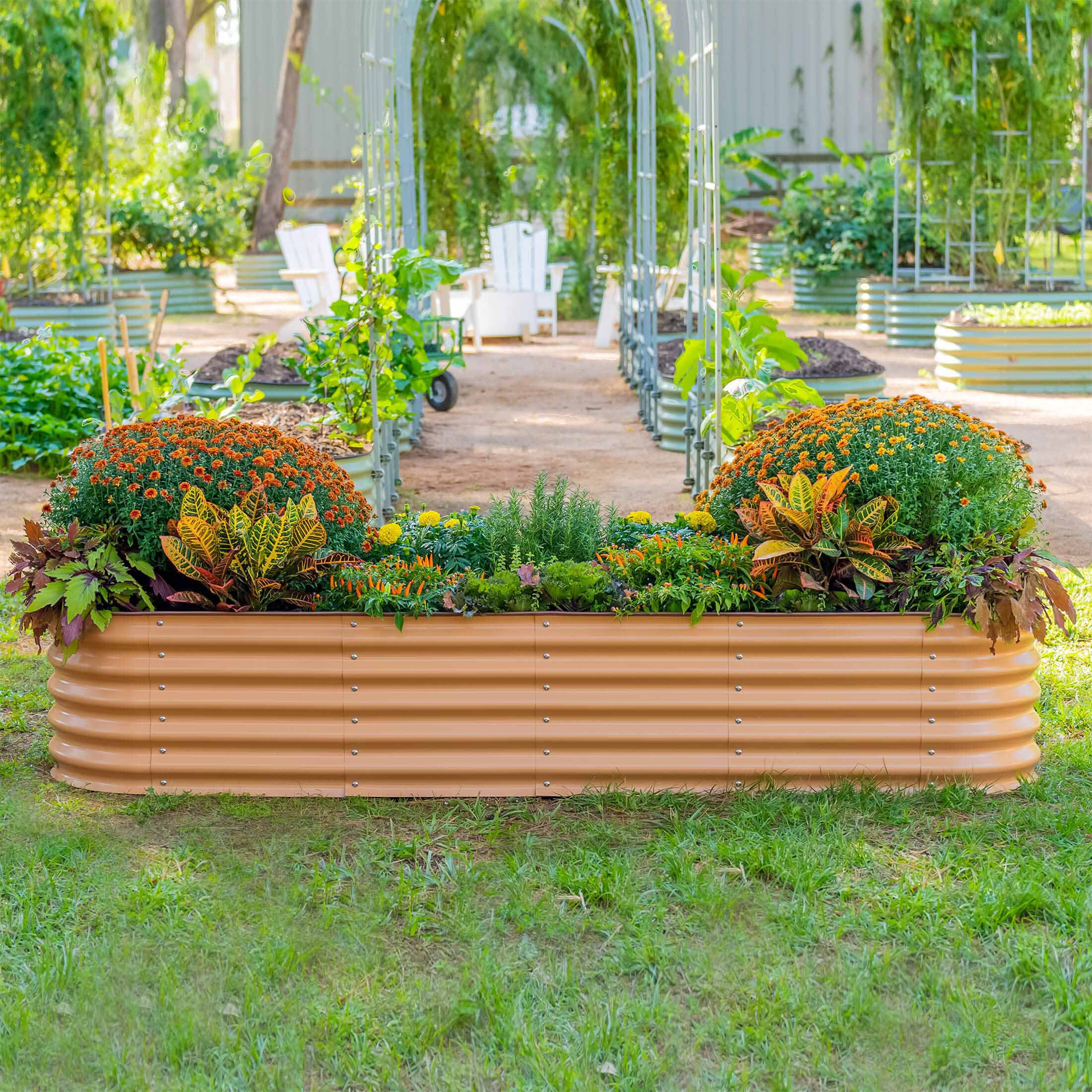 17" Tall 9 In 1 Large Modular Metal Raised Garden Bed Kit - HearthHub