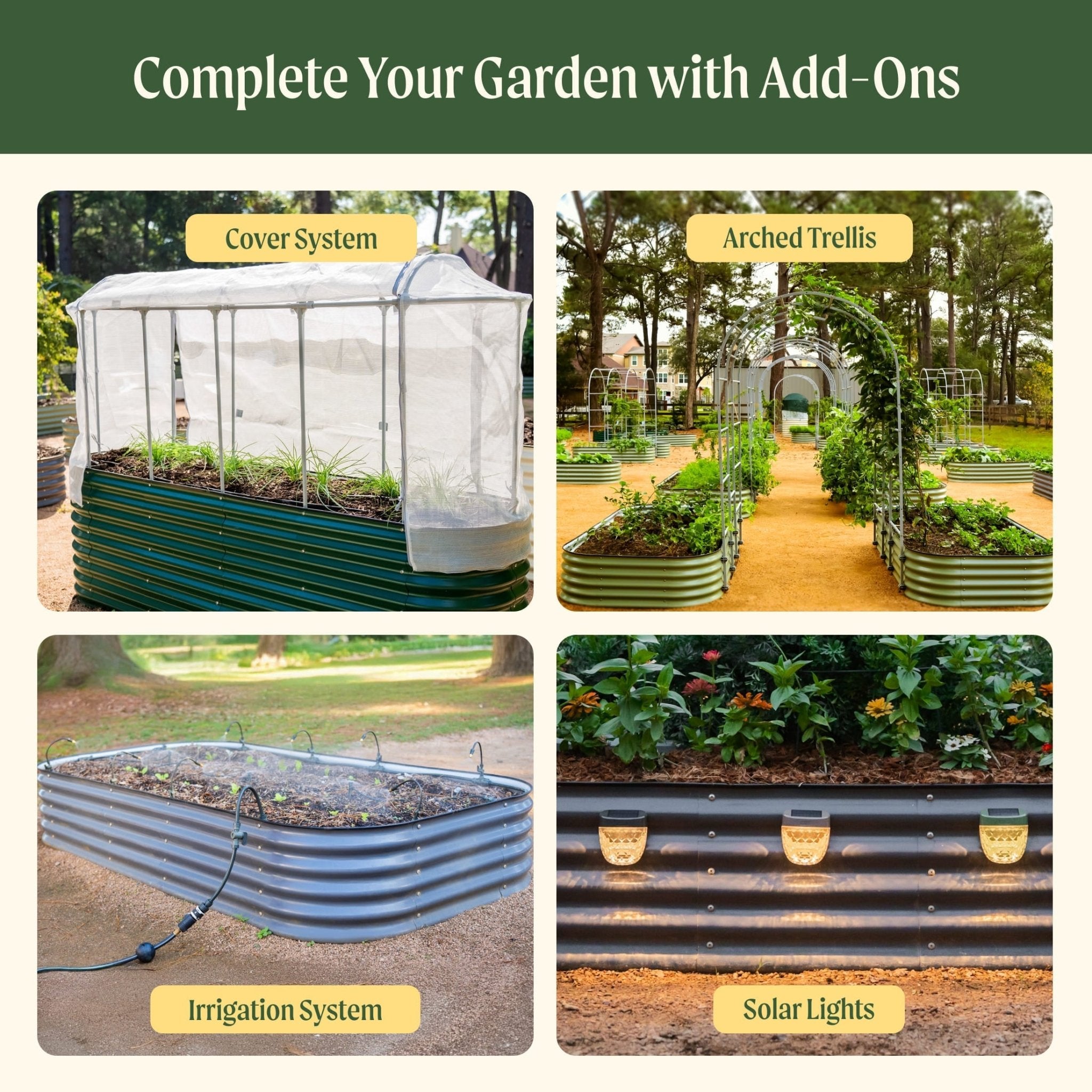 17" Tall 9 In 1 Large Modular Metal Raised Garden Bed Kit - HearthHub