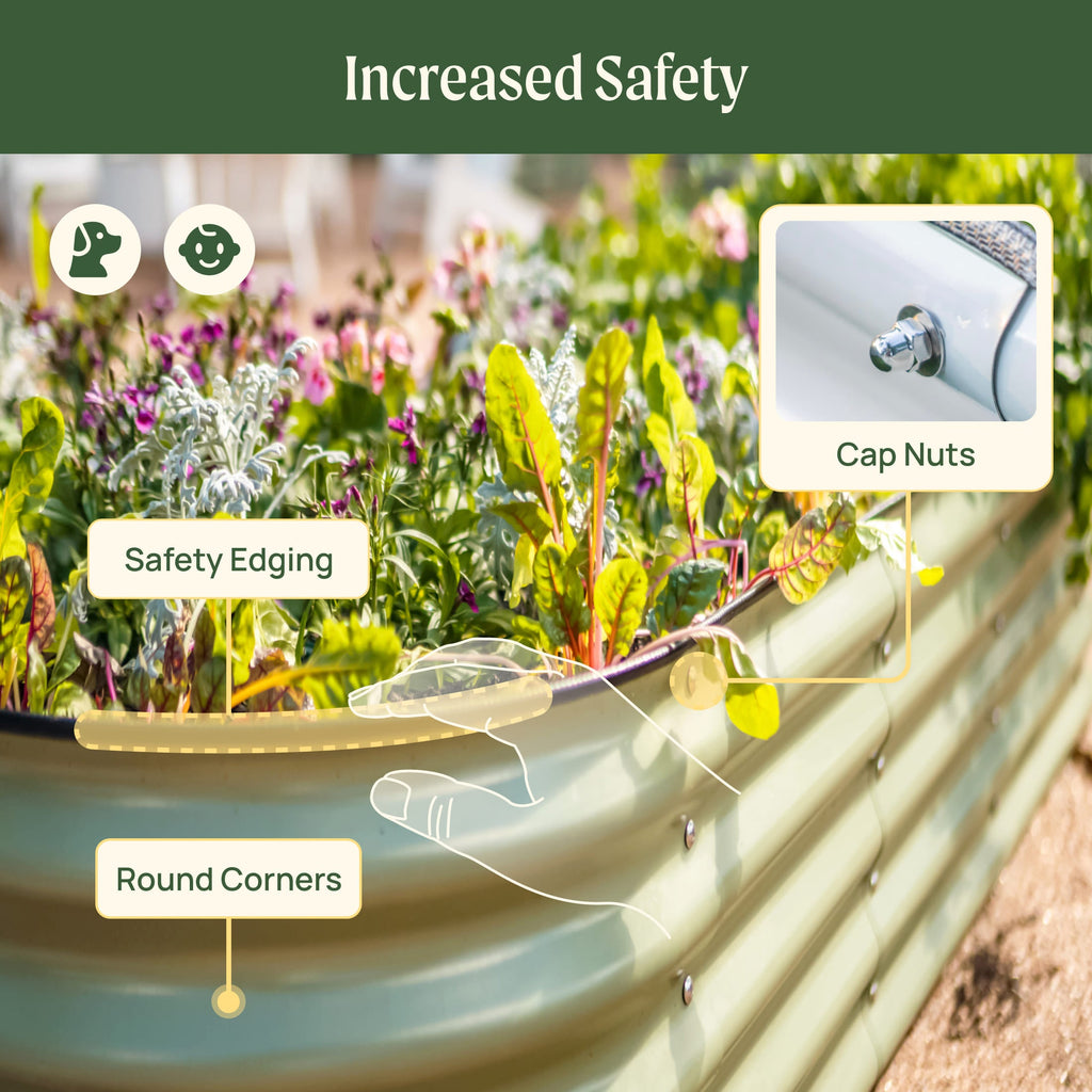 17" Tall 9 In 1 Large Modular Metal Raised Garden Bed Kit - HearthHub