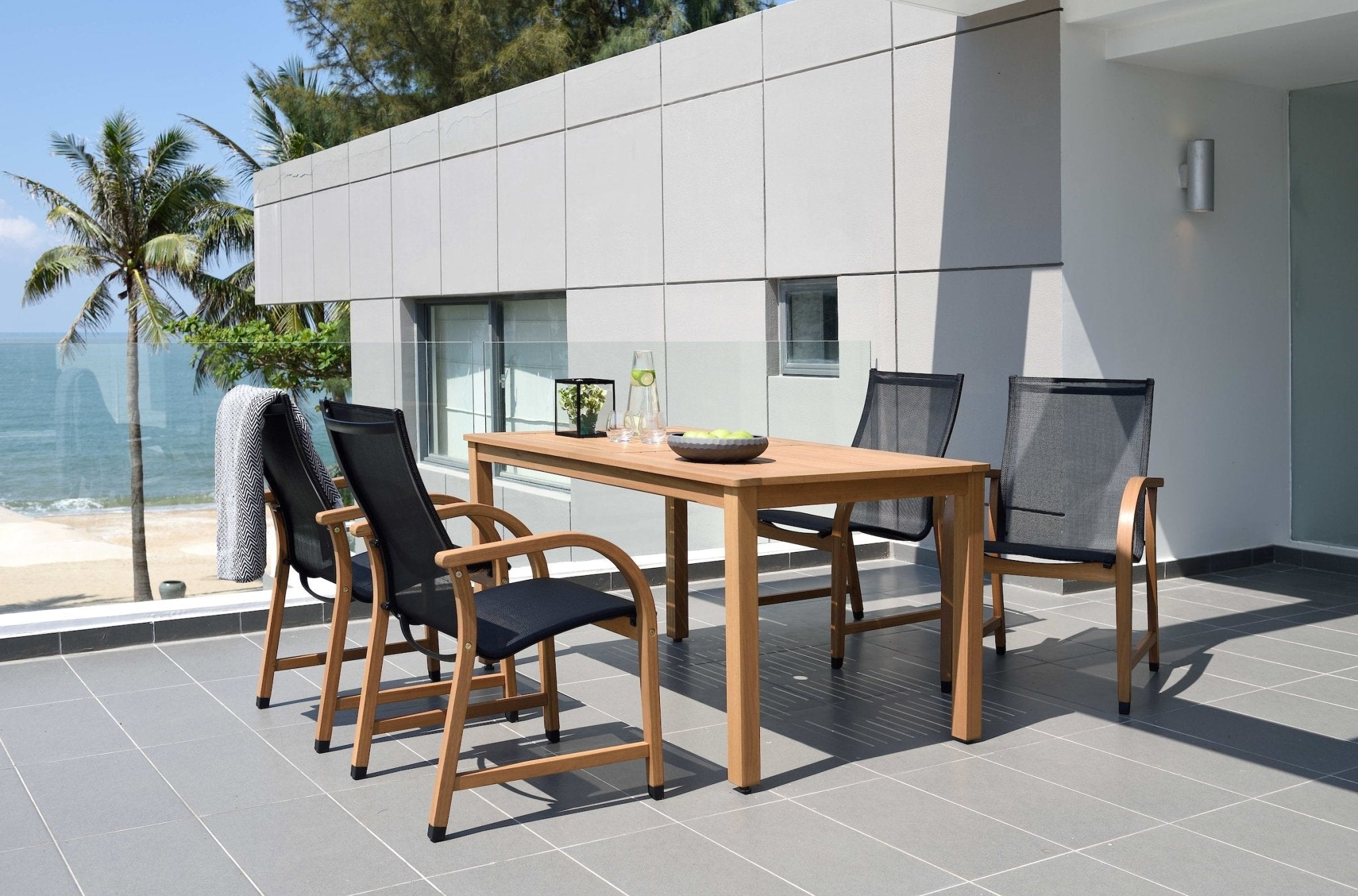 Orlando Wood Table and Manhattan Black Dining Set - HearthHub