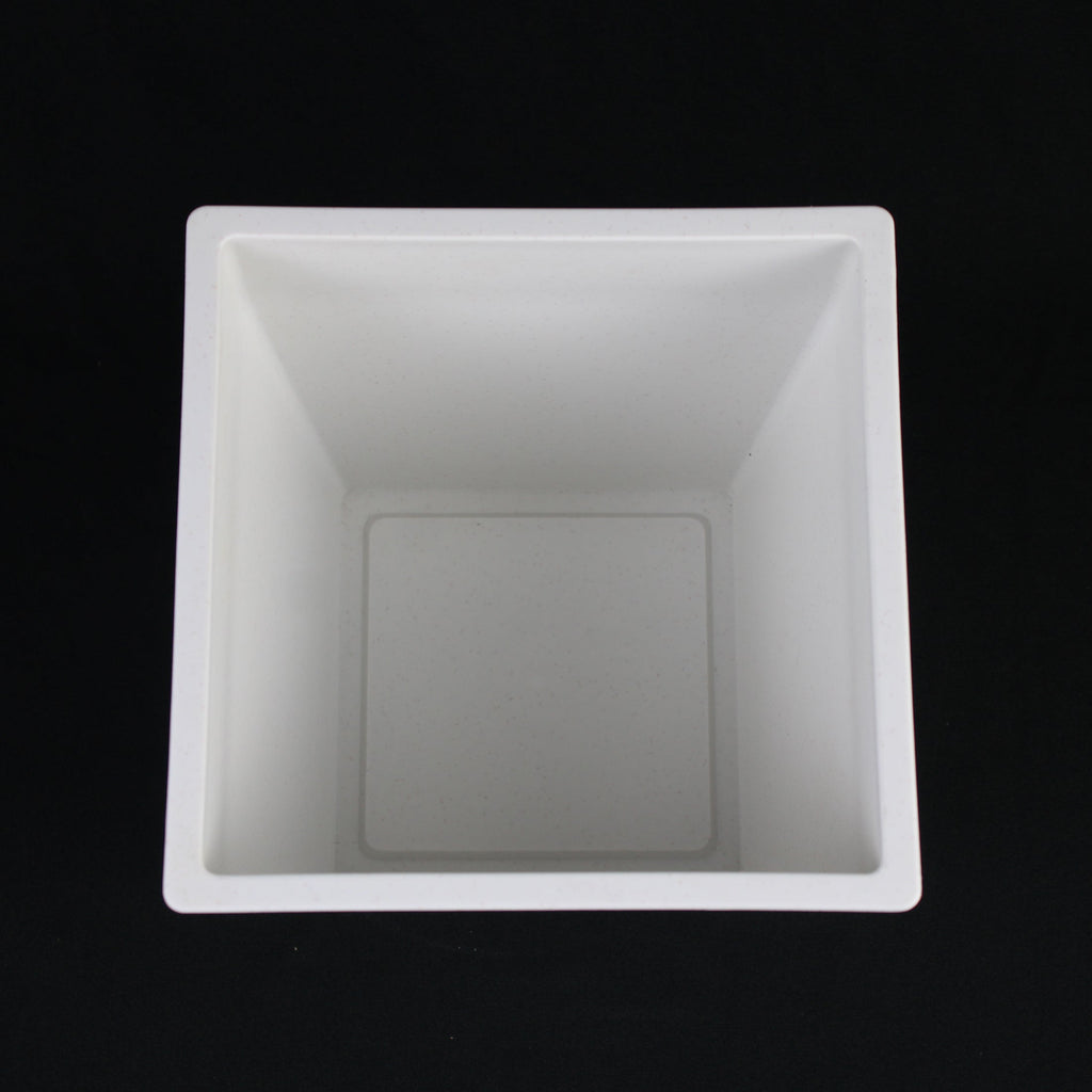3 - Piece White Plastic Square Planter Pot Set – Modern Tapered Design - HearthHub
