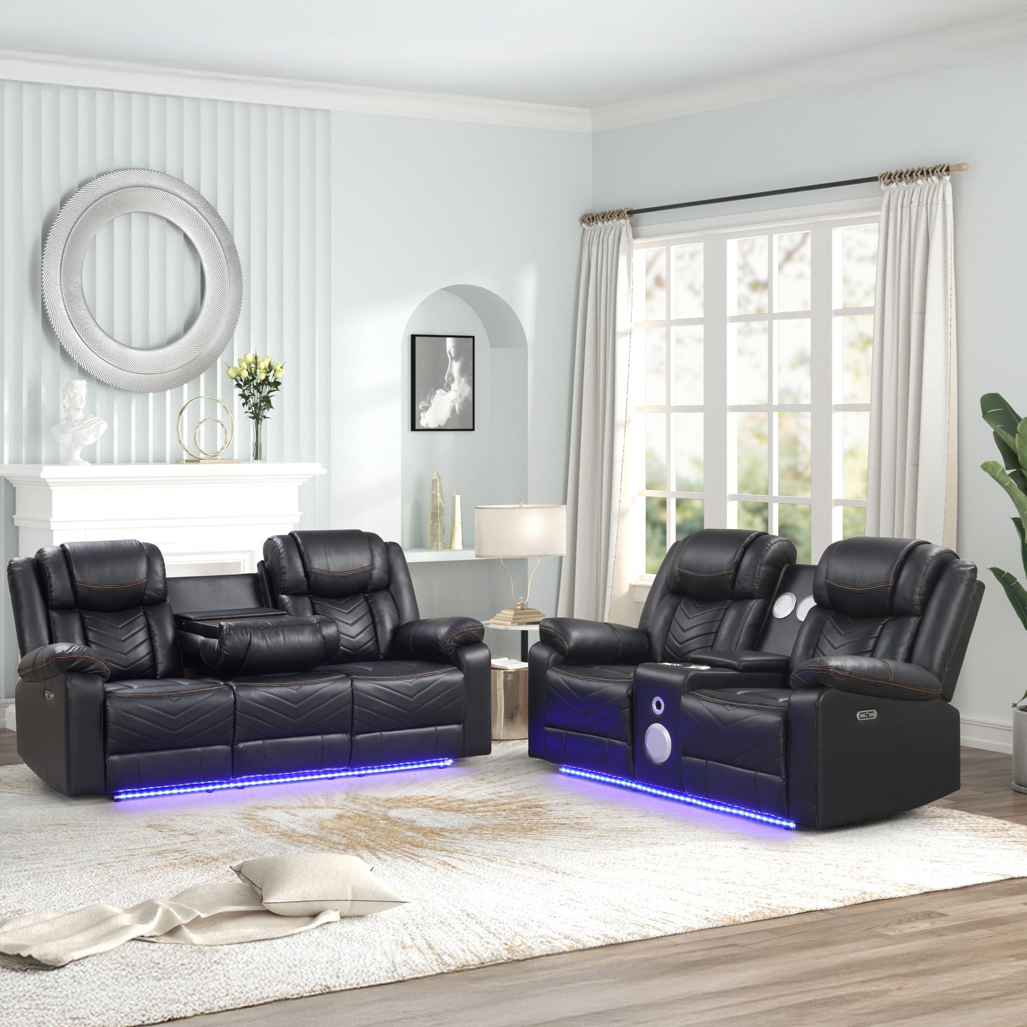 Challenger - LED Power Recliner Set - HearthHub