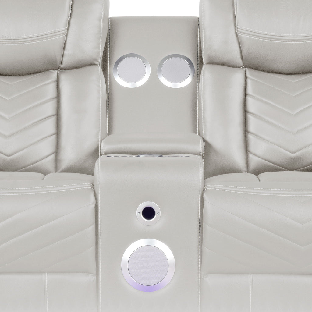 Challenger - LED Power Recliner Loveseat - HearthHub