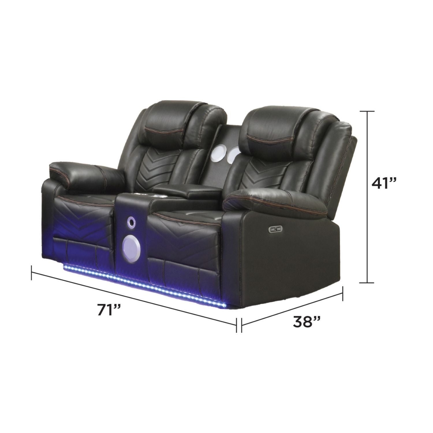 Challenger - LED Power Recliner Loveseat - HearthHub