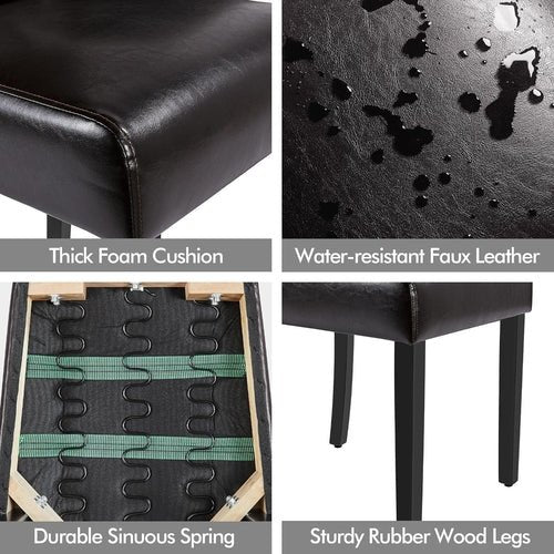 Faux Leather Dining Chairs, Button Tufted Dining Room Chairs with - HearthHub