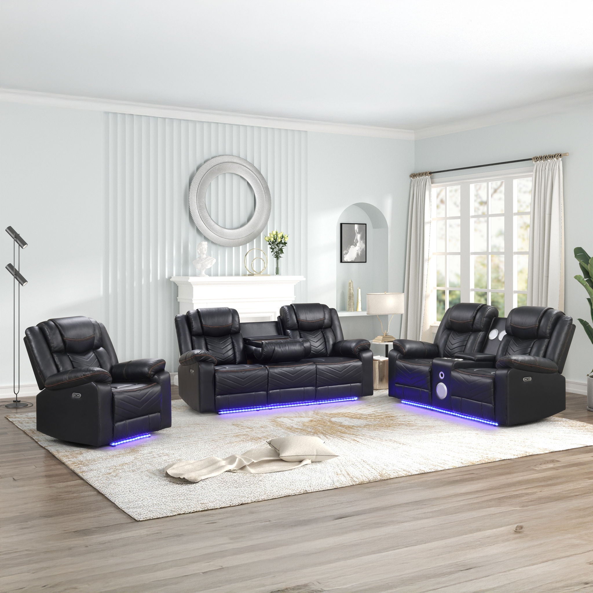 Challenger - LED Power Recliner Set - HearthHub