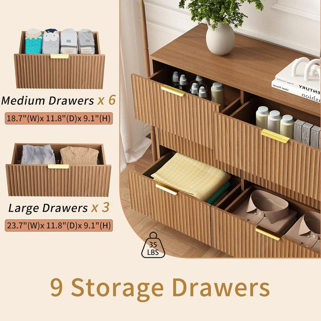 SixtyThreeInch Dresser With Deep Drawers NaturalFinish - HearthHub