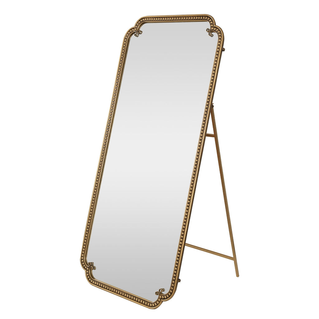 Full Length Mirror With Stand, Floor Standing Dressing For Bedroom - Antique Gold - HearthHub