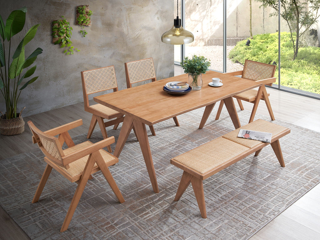Valentina - 6 Pieces Patio Furniture Set - Rattan / Natural - HearthHub