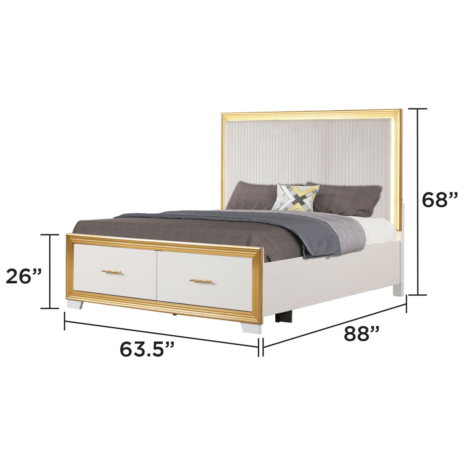 Obsession - Bedroom Set With LED - HearthHub